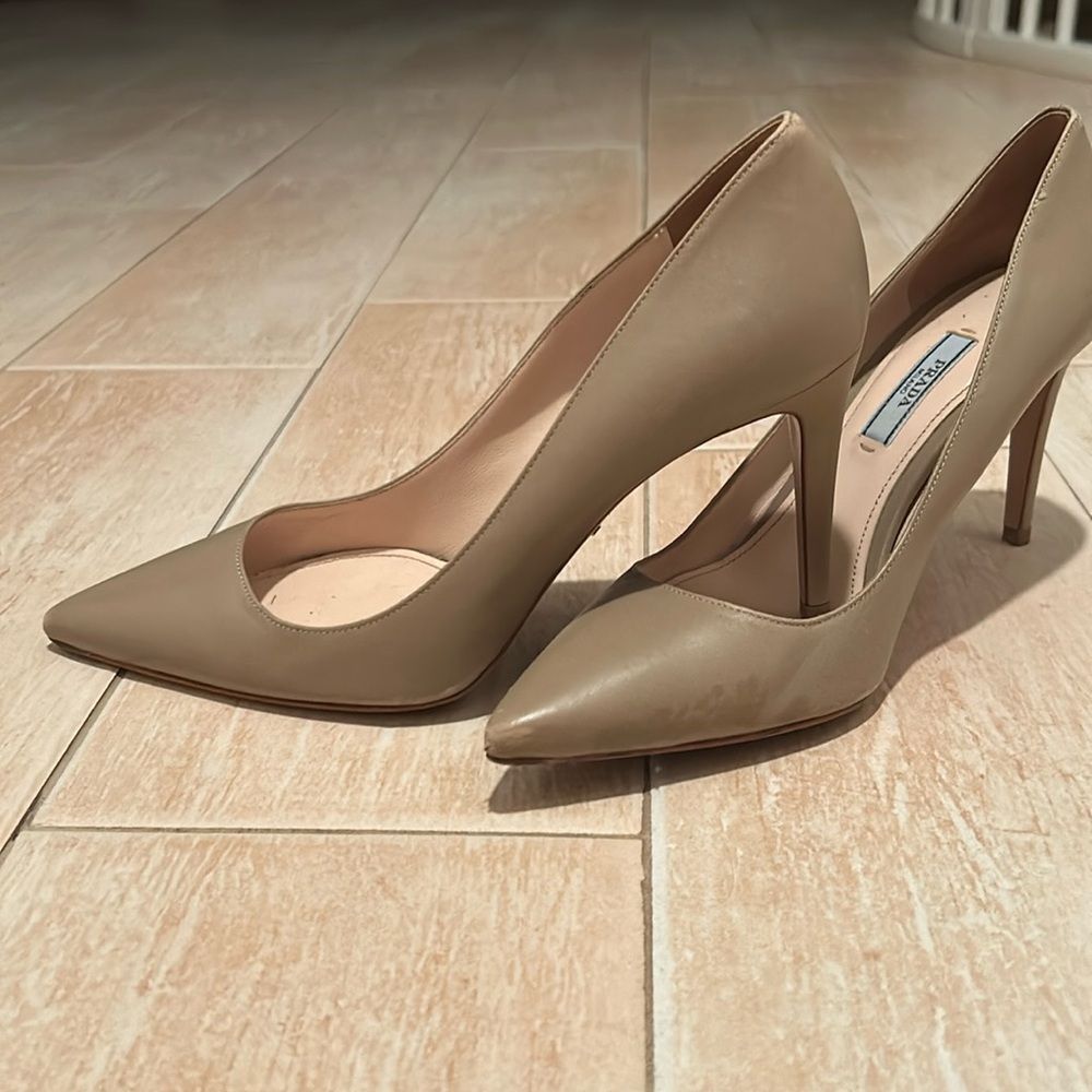 Nude Prada stilettos